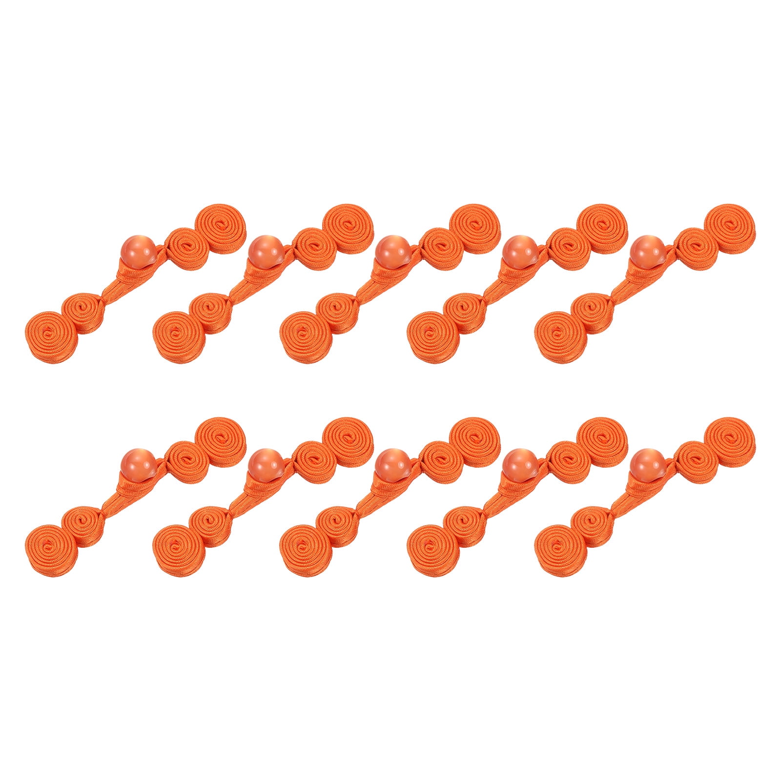 Uxcell Chinese Knot Sewing Buttons - Frog Button Closures With Beads, 6 Pairs (60x25mm)