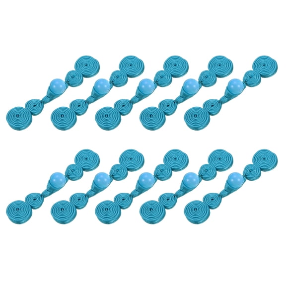 Uxcell Chinese Knots Frog Buttons Closure Sewing Fasteners, 10 Pairs Faux Pearl Chinese Closure Buttons (Peacock Blue)