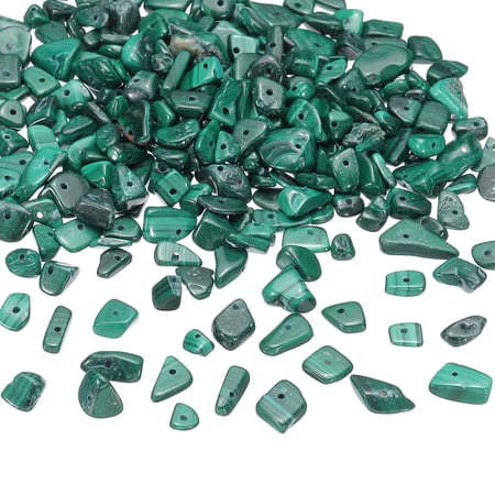 Uxcell Chip Stone Beads, 350Pcs Crystals Gemstone Irregular Stone Loose Bead for DIY Jewelry Making, Dark Green