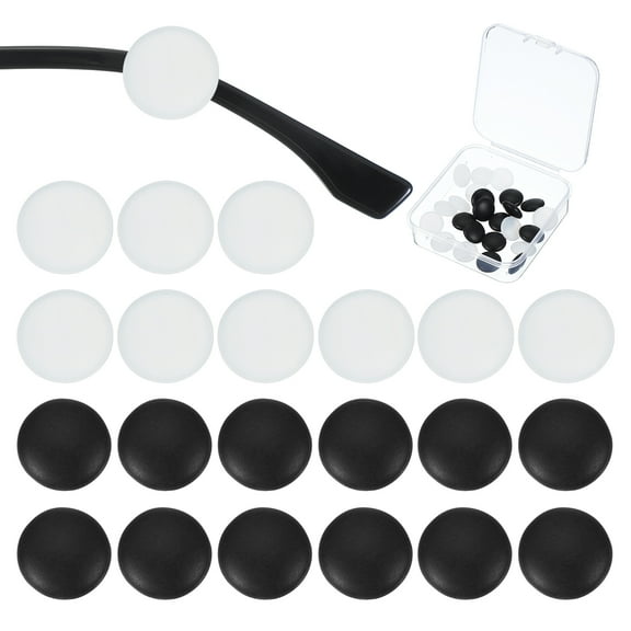 Uxcell Chocolate Bean Eye Glasses Ear Grips, Anti-Slip Silicone Comfort Eyeglass Hooks with Box Black/White