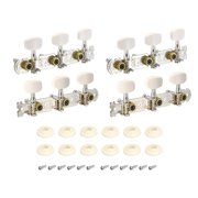 Uxcell Chrome Plated Machine Heads Tuning Keys Tuners Single Hole for Classical Guitar 3L 3R, 2 Set, White
