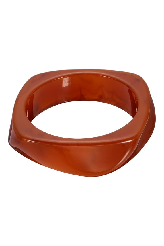 Chunky Irregular Acrylic Resin Bangle Bracelet for Women, Cuff Wide Geometric Stackable Bangles Tortoiseshell Acetate Wristband Bracelet Statement Jewelry, Solid Red Brown