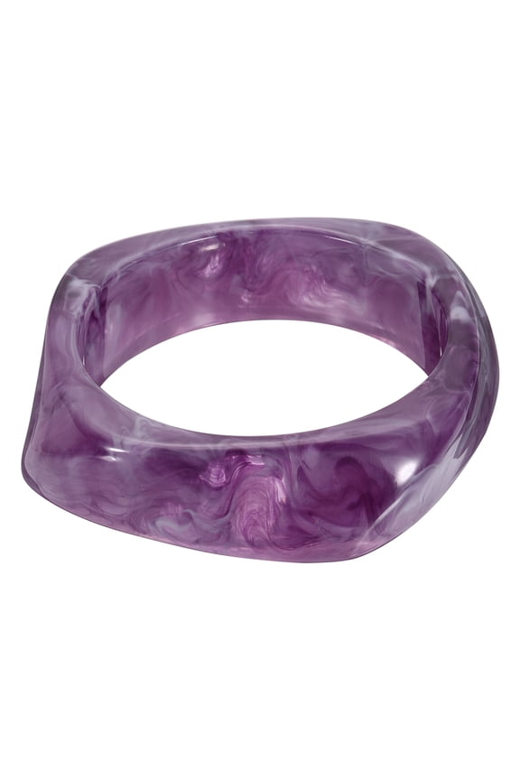 Chunky Irregular Acrylic Resin Bangle Bracelet for Women, Cuff Wide Geometric Stackable Bangles Tortoiseshell Acetate Wristband Bracelet Statement Jewelry, Purple