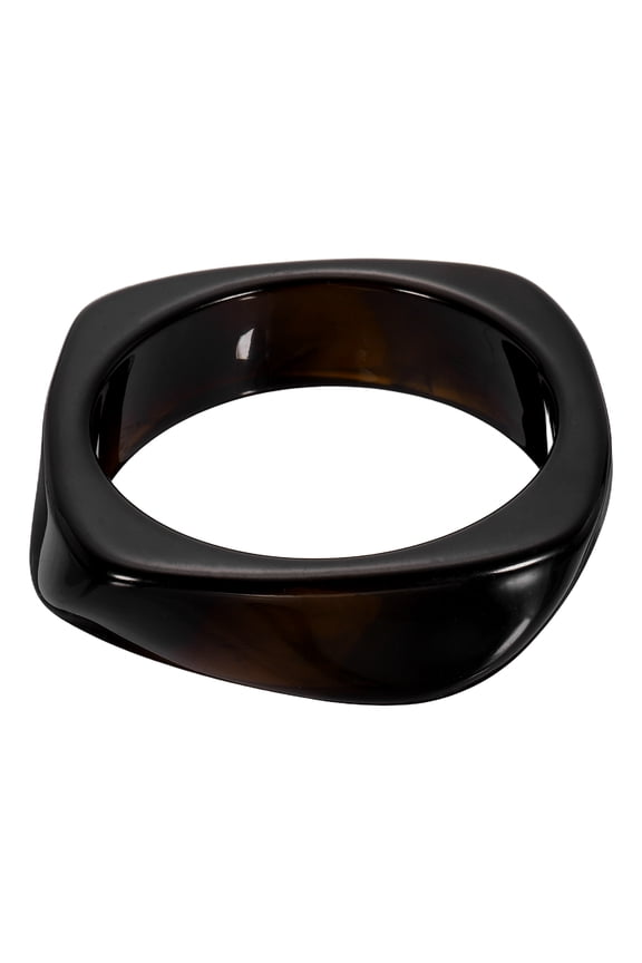 Chunky Irregular Acrylic Resin Bangle Bracelet for Women, Cuff Wide Geometric Stackable Bangles Tortoiseshell Acetate Wristband Bracelet Statement Jewelry, Tea Tone