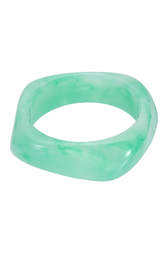 Chunky Irregular Acrylic Resin Bangle Bracelet for Women, Cuff Wide Geometric Stackable Bangles Tortoiseshell Acetate Wristband Bracelet Statement Jewelry, Emerald Green