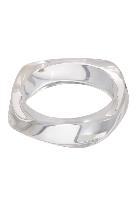 Chunky Irregular Acrylic Resin Bangle Bracelet for Women, Cuff Wide Geometric Stackable Bangles Tortoiseshell Acetate Wristband Bracelet Statement Jewelry, Transparent