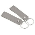 thumbnail image 1 of Uxcell Circle Keyring PU Ornament Key-Holder Lanyard Leather Keychain, Gray 2 Pack, 1 of 5
