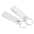 thumbnail image 1 of Uxcell Circle Keyring PU Ornament Key Holder Lanyard Leather Keychain, White 2 Pack, 1 of 5