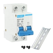 Uxcell Miniature Circuit Breaker Low Voltage AC 50A 400V 2 Pole DZ47-63 C50