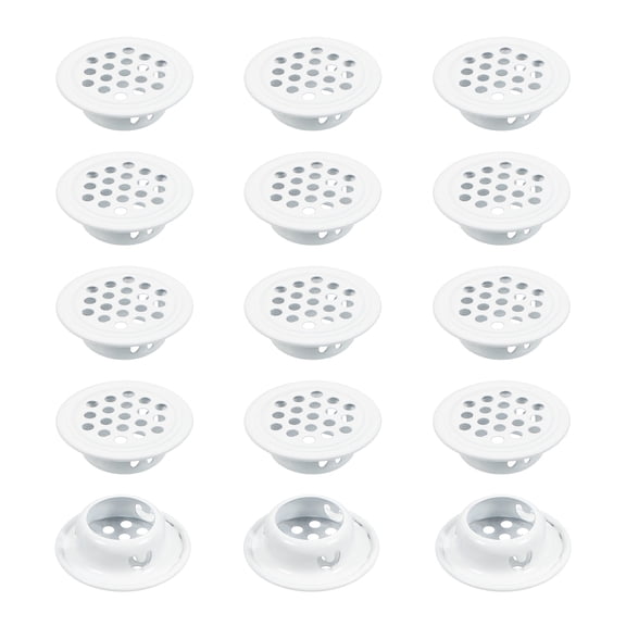 Uxcell Circular Air Vent, Round Mesh Hole Flat Soffit Vents Stainless Steel Dual Panel Round Mesh Hole Louver White 29mm