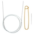 thumbnail image 1 of Uxcell Circular Knitting Needles Needles Stainless Steel 1 Set Gold US 1.5/2.5mm x 14 inch (120cm), 1 of 6