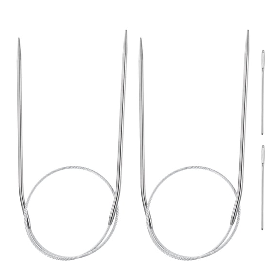 Uxcell Circular Knitting Needles Needles Stainless Steel for Knitting 2 Count Grey US 1.5/2.5mm x 15.75 inch (40cm)
