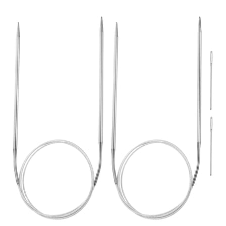 Uxcell Circular Knitting Needles Needles Stainless Steel for Knitting 2 Count Grey US 4/3.5mm x 39.37 inch (100cm)