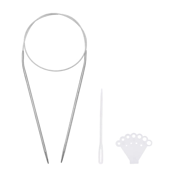 Uxcell Circular Knitting Needles Round Stainless Steel Needle 25.2 Inches 2.8mm Dia