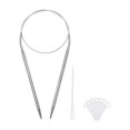 thumbnail image 1 of Uxcell Circular Knitting Needles Round Stainless Steel Needle 25.2 Inches 4.8mm Dia, 1 of 5