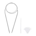 thumbnail image 1 of Uxcell Circular Knitting Needles Round Stainless Steel Needle 39.37 Inches 3.2mm Dia, 1 of 5