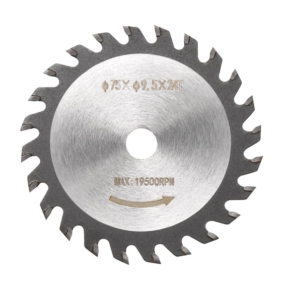 Uxcell Circular Saw Blade 3" x 3/8" Arbor x 24-Teeth Carbide Solid Wood Blade - Adjustable for Solid Wood, Oak Pine, Cabinet, Gypsum, Board Cutting - Silver
