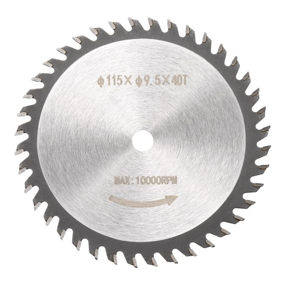 Uxcell Circular Saw Blade 4-1/2" x 3/8" Arbor x 40-Teeth Carbide Solid Wood Blade - Adjustable for Solid Wood, Oak Pine, Cabinet, Gypsum, Board Cutting - Silver