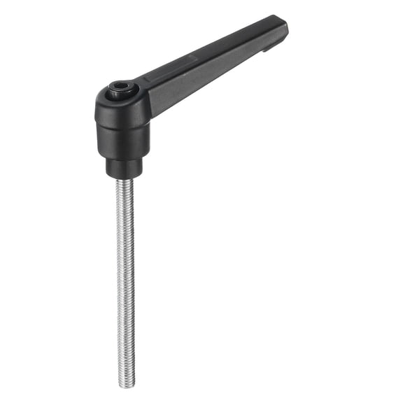 Uxcell Clamping Lever Adjustable Handle M5 x 60mm Metric 304 Stainless Steel Threaded Stud Hand Knobs, Black
