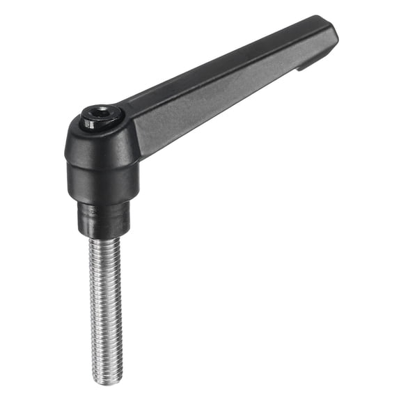 Uxcell Clamping Lever Adjustable Handle M8 x 40mm Metric 304 Stainless Steel Threaded Stud Hand Knobs, Black