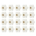 thumbnail image 1 of Uxcell Clamping Nuts Knob Plastic Screw-On Brass Star Knobs Knurled Female Threaded Hexagon Head M6 x 1" (20 Pack, White), 1 of 7