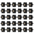 thumbnail image 1 of Uxcell Clamping Nuts Knob Plastic Screw-On Brass Star Knobs Knurled Hexagon Head M4 x 1" (30 Pack, Black), 1 of 7