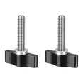 thumbnail image 1 of Uxcell Clamping Screw Knob 1/4" x 1.63", 2Pcs Aluminum Alloy T Shaped Camera Thumb Screws for DSLR Flash Bracket Light Stand Adapter Action Sports Camera Mounting System, Black, 1 of 7
