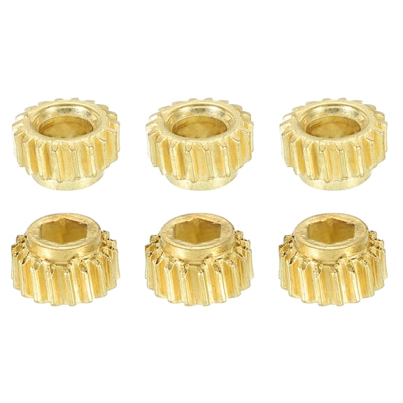 Uxcell Classical Guitar String Tuning Peg Gear 4.4mm Inner Hexagon Hole Gold Tone 6Pack
