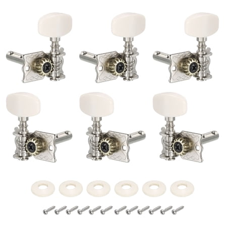 Uxcell Classical Guitar String Tuning Pegs Tuning Keys Tuners Single Hole for Classical Guitar 3L 3R, 6 Pack, Beige