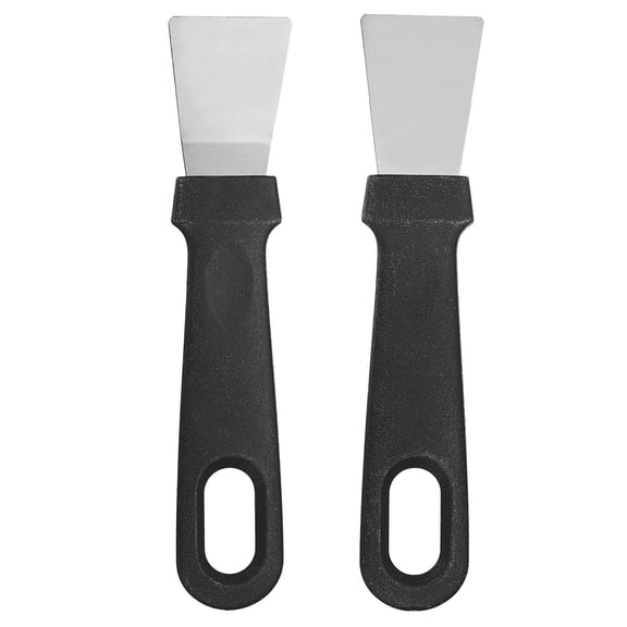 Uxcell Cleaning Scraper Kit 1.42" Straight + Bent Stainless Steel Cleansing Scraper Tools Kit for Kitchen Ovens Stoves Induction Hob Outdoor BBQ Stiff Grill Pan Cleaning Wallpaper, Black