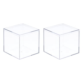 Uxcell Acrylic Storage Box Square Cube Display Case with Lid Container Box 5.1x5.1x5.1cm