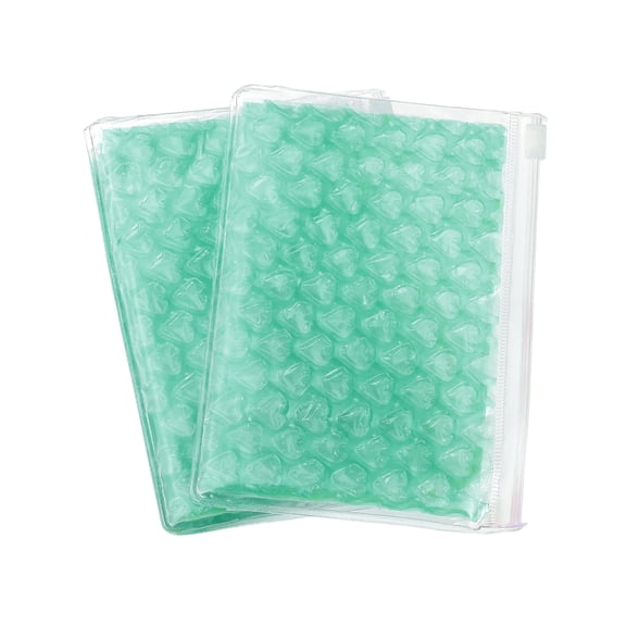 Uxcell Clear Bubble Bags, (9 x 6 Inch, Green) (2 Pcs), Lightweight Economic Heart Bubble Wrapping Pouches Zipper Packing Cushioning Bag, Suit for - Mailing Shipping/Packaging/Storage