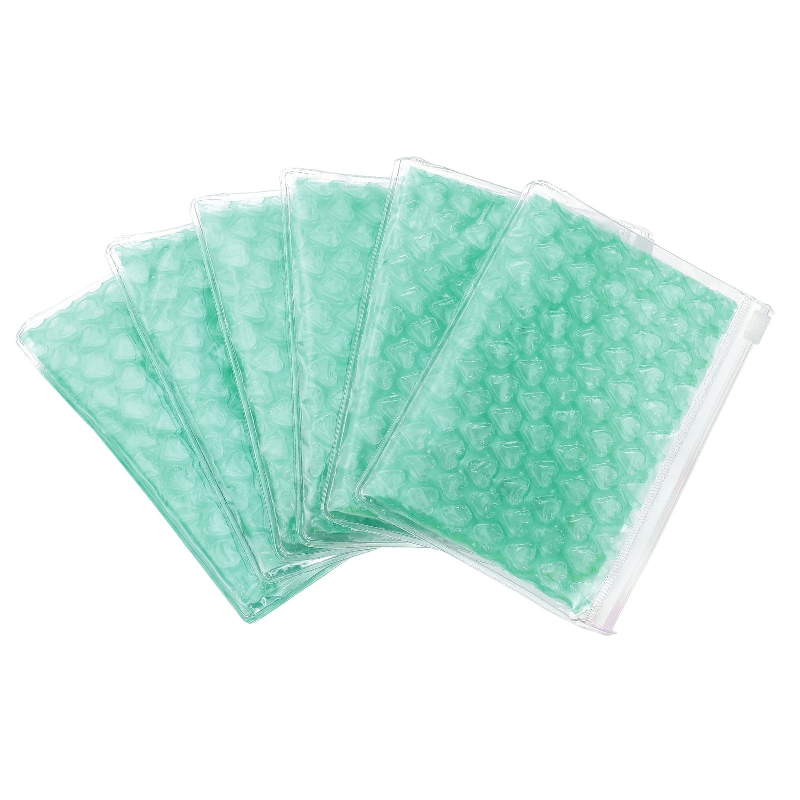 Uxcell Clear Bubble Bags, (9 x 6 Inch, Green) (6 Pcs), Lightweight Economic Heart Bubble Wrapping Pouches Zipper Packing Cushioning Bag, Suit for - Mailing Shipping/Packaging/Storage
