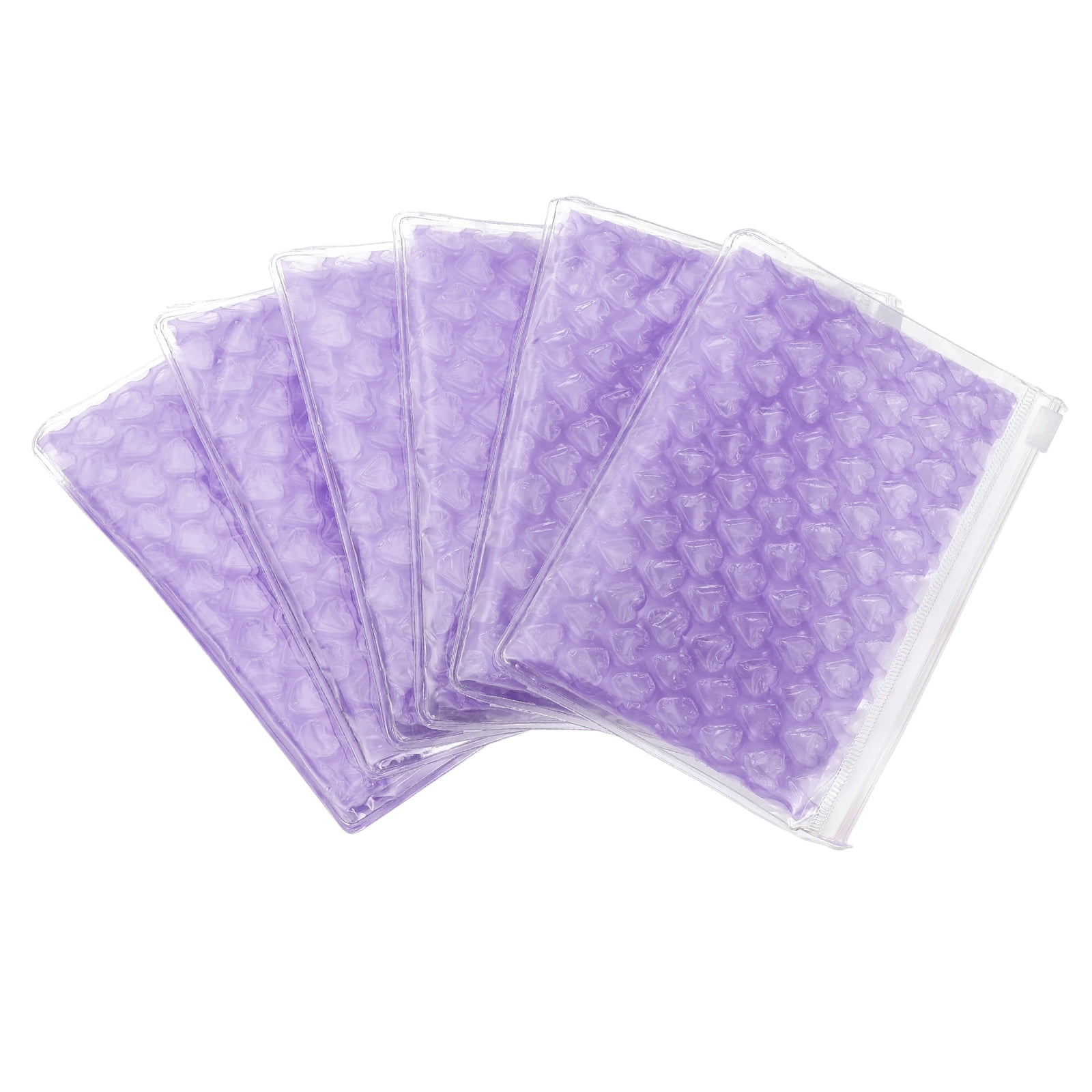 Uxcell Clear Bubble Bags, (9 x 6 Inch, Purple) (6 Pcs), Lightweight Economic Heart Bubble Wrapping Pouches Zipper Packing Cushioning Bag, Suit for - Mailing Shipping/Packaging/Storage