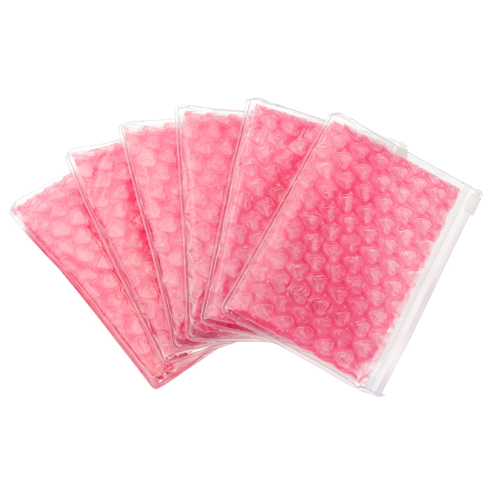 Uxcell Clear Bubble Bags, (9 x 6 Inch, Rose Red) (6 Pcs), Lightweight Economic Heart Bubble Wrapping Pouches Zipper Packing Cushioning Bag, Suit for - Mailing Shipping/Packaging/Storage