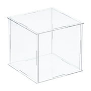 Uxcell Clear Display Case, Acrylic Box Assemble Dustproof Box Showcase, 10x10x10cm for Collectibles, Crafts