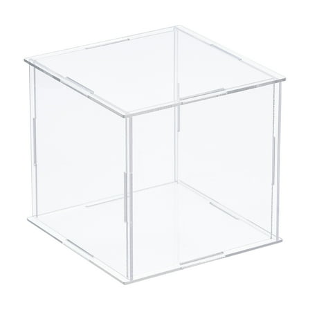 Uxcell Display Case Acrylic Box Assemble Transparent Dustproof Box Showcase for Collectibles Crafts Clear 4.3x4.3x4.3 inch