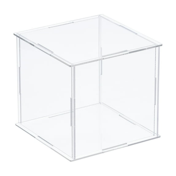 Uxcell Display Case Acrylic Box Assemble Transparent Dustproof Box Showcase for Collectibles Crafts Clear 4.3x4.3x4.3 inch