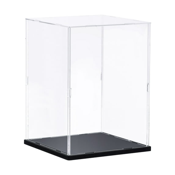Uxcell Clear Display Case Acrylic Box, Assemble Transparent Box Dustproof Showcase 25x25x40cm for Collectibles, Craft