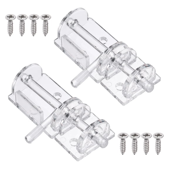 Uxcell Clear Door Latch, (Transparent)(2 Pcs), Acrylic Hinge Buckle Lock Transparent Security Bolt Latch with Hardware Screw Pin for Home Doors Windows Cabinets