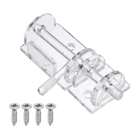 Uxcell Clear Door Latch, (Transparent), Acrylic Hinge Buckle Lock Transparent Security Bolt Latch with Hardware Screw Pin for Home Doors Windows Cabinets