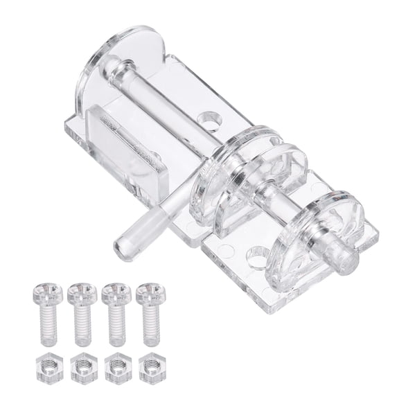 Uxcell Clear Door Latch, (Transparent), Acrylic Hinge Buckle Lock Transparent Security Bolt Latch with Transparent Screw Pin for Home Doors Windows Cabinets