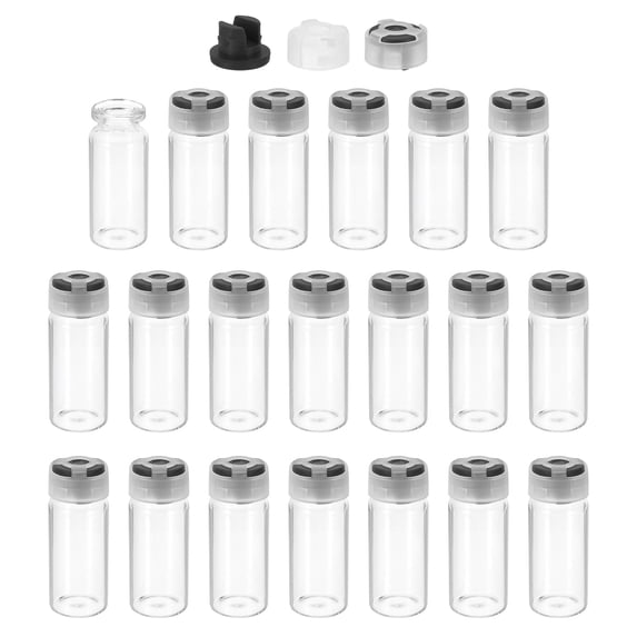 Uxcell Clear Glass Sample Vials, Liquid Bottles 20pack Black 10ml