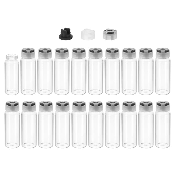 Uxcell Clear Glass Sample Vials, Liquid Bottles 20pack Black 20ml