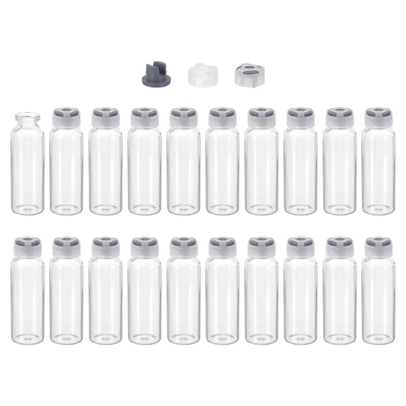 Uxcell Clear Glass Sample Vials, Liquid Bottles 20pack Gray 30ml