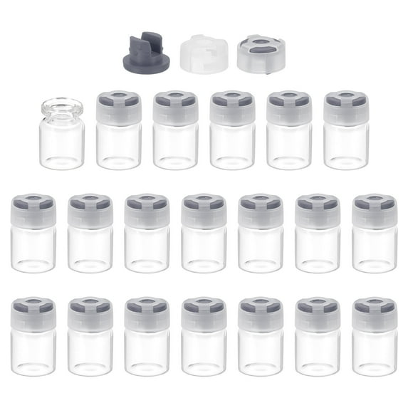 Uxcell Clear Glass Sample Vials, Liquid Bottles 20pack Gray 3ml