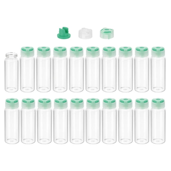 Uxcell Clear Glass Sample Vials, Liquid Bottles 20pack Green 20ml