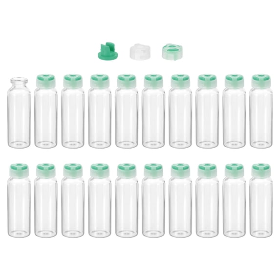 Uxcell Clear Glass Sample Vials, Liquid Bottles 20pack Green 30ml