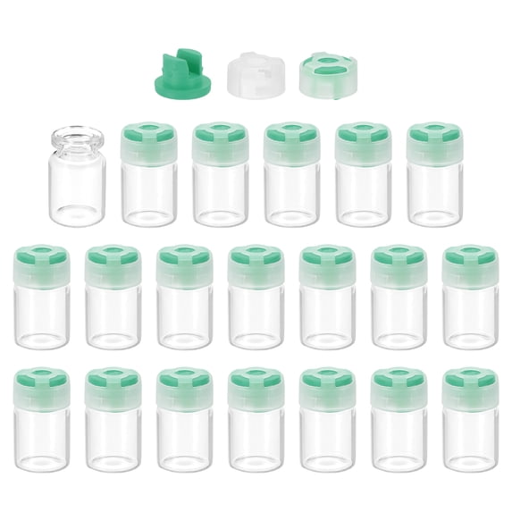 Uxcell Clear Glass Sample Vials, Liquid Bottles 20pack Green 5ml