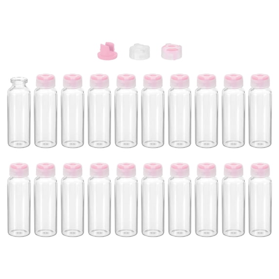 Uxcell Clear Glass Sample Vials, Liquid Bottles 20pack Pink 30ml